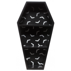 Półka Trumna - Sourpuss Bat Print Coffin Shelf
